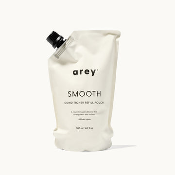Arey Smooth conditioner refill pouch on a white background