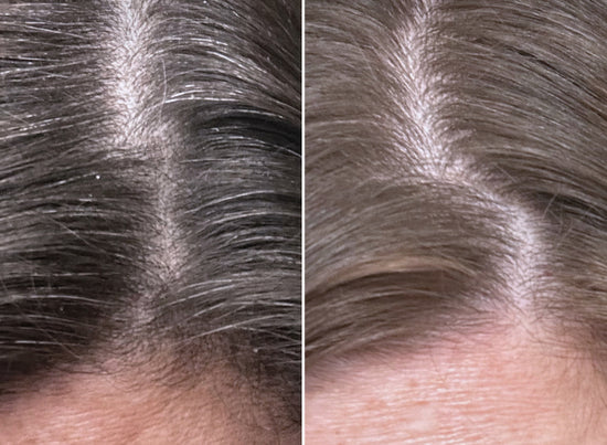 before and after using the shower duo