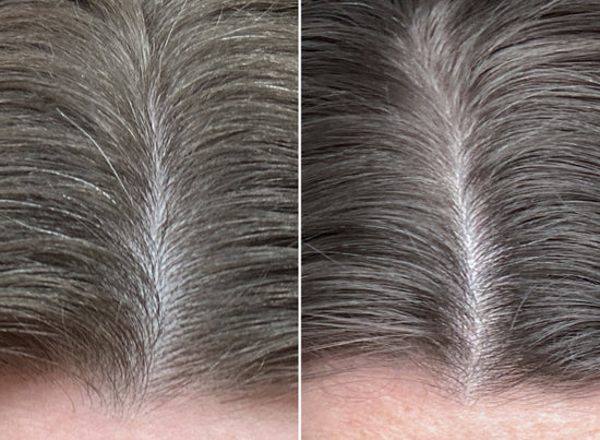 Before and after using the shower duo