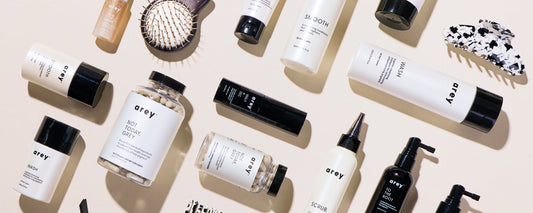 Arey Haircare products splayed out
