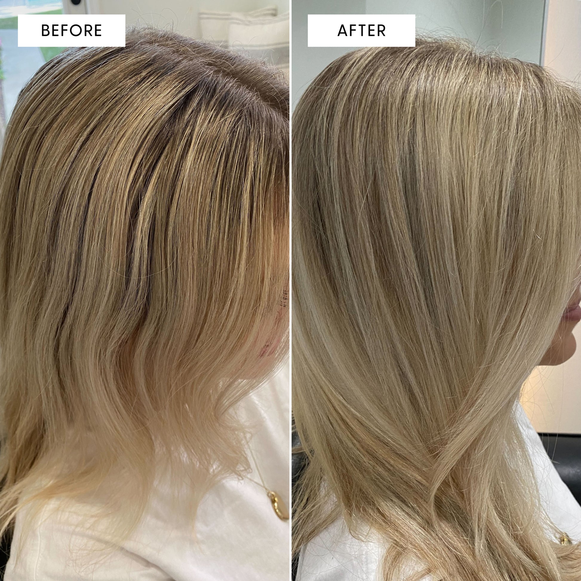 Before and after using the Cleanse and extend set