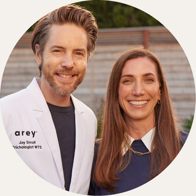 Arey co-founders Jay Small and Allison Conrad.