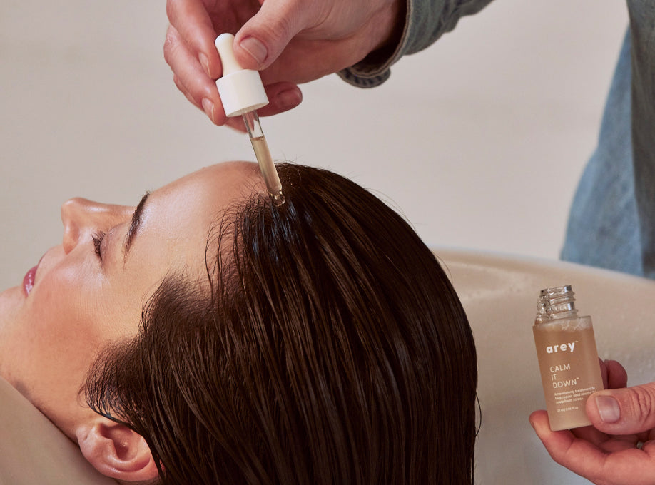 How to apply Calm It Down post-color scalp serum