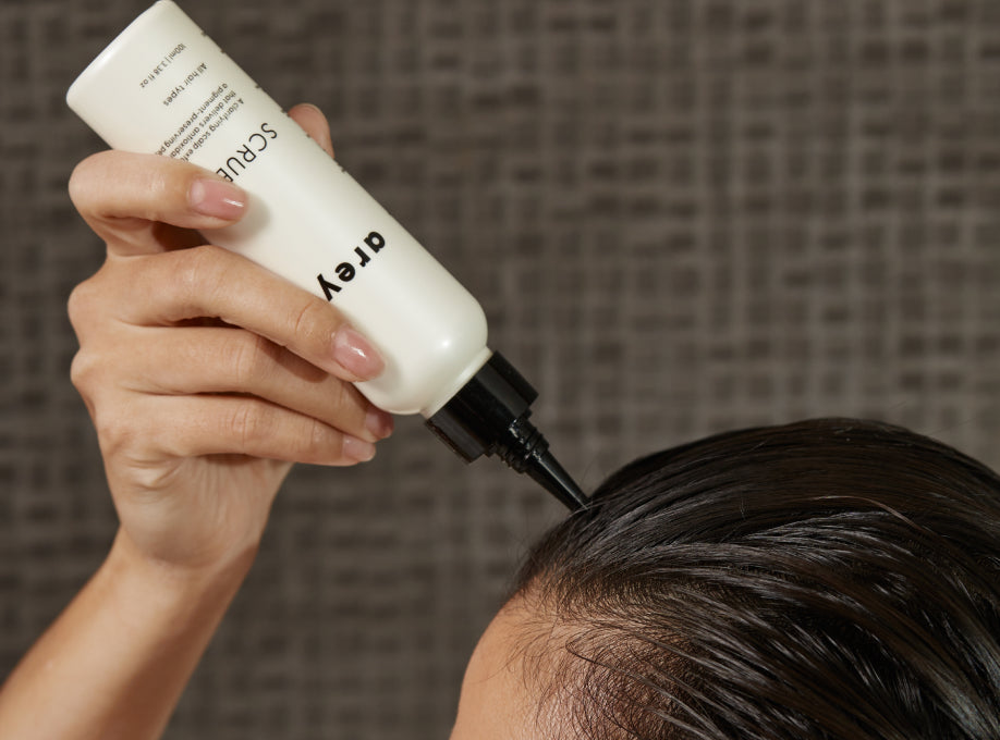 How to apply Arey Scrub scalp exfoliator